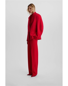 Жакет с атласными лацканами красного цвета 2mood