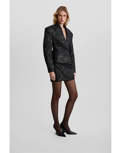 Юбка мини из фактурной ткани черного цвета 2mood