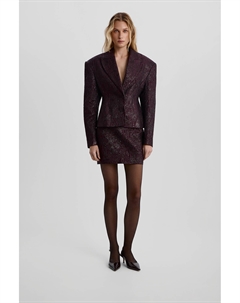 Юбка мини из фактурной ткани фиолетового цвета 2mood