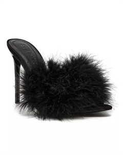 Женские босоножки-мюли Ashbey Feather Stiletto, черный Steve madden