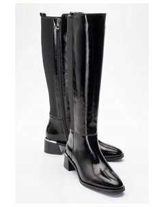 Кожаные сапоги Rochos для женщин, черный Forever & always shoes