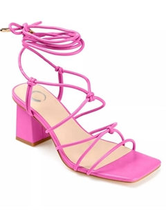 Женские босоножки Harpr с ремешками и завязками на щиколотке, на блочном каблуке, розовый Journee collection