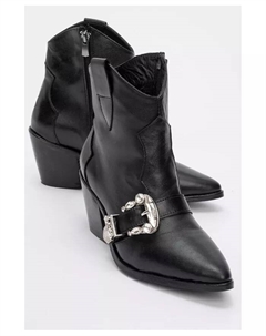 Любые кожаные ботинки с пряжкой (женские), черный Forever & always shoes