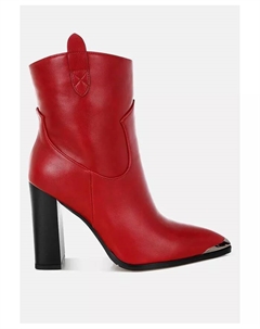 Хатер остроконечные ботинки из искусственной кожи для женщин, красный London rag