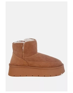 Женские зимние ботинки на массивном каблуке, загар/бежевый London rag