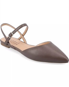 Женские балетки Martine с острым носом и ремешками, загар/бежевый Journee collection