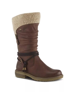 Ботильоны с искусственной овчинной подкладкой, коричневый Spring step