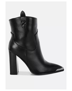 Хатер остроконечные ботинки из искусственной кожи для женщин, черный London rag