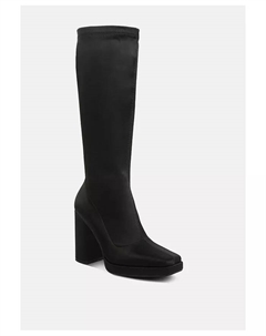 Женские сапоги PRESTO Pink Stretchable Satin Long, черный Rag & co