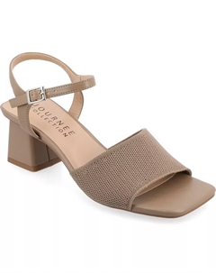 Женские трикотажные босоножки Evylinn на блочном каблуке, загар/бежевый Journee collection