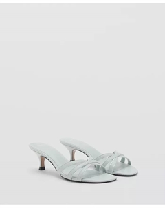 Женские босоножки на каблуке kitten с ремешками, синий Mango