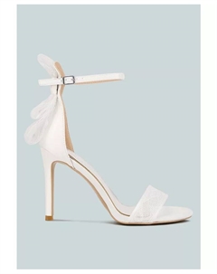 Деланси женские босоножки-шпильки с кружевными бантиками, белый London rag