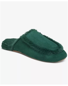 Женские тапочки-шлепанцы из искусственной овчины, зеленый Charter club