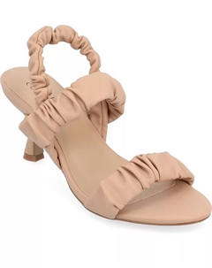 Женские босоножки Amareee с платьем и сборчатыми бретелями, загар/бежевый Journee collection