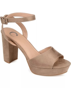 Женские босоножки Nairri на платформе с квадратным каблуком, загар/бежевый Journee collection