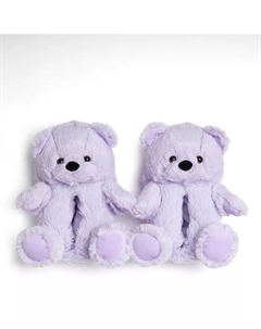 Уютные тапочки Cozyfoams для женщин с закрытой пяткой в виде плюшевого мишки, фиолетовый Dearfoams