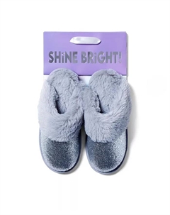 Уютные тапочки Cozyfoams с блестками и подарочной упаковкой, серебро Dearfoams