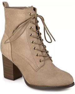 Женские ботинки Baylor на шнуровке с каблуком стэка, загар/бежевый Journee collection