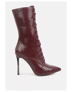 Ботинки с текстурой под крокодила, красный London rag