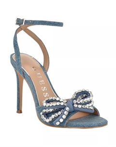 Женские блестящие туфли-сабо Charmin с бантом и щиколоточкой, синий Guess