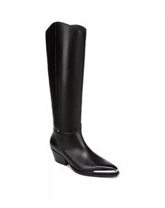 Женские ковбойские сапоги Billie с острым носком до колена, стандартная и широкая голенища, черный Franco sarto