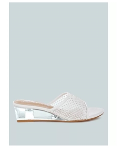 Темпра Меш прозрачные босоножки-танкетки на каблуке для женщин London rag