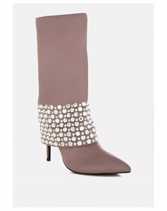 BASSO Party Diamante Stiletto ботинки для женщин с шипами, загар/бежевый London rag