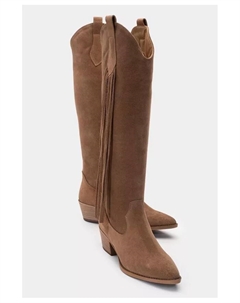 Кожаные сапоги Rios с бахромой до колена (женские), коричневый Forever & always shoes