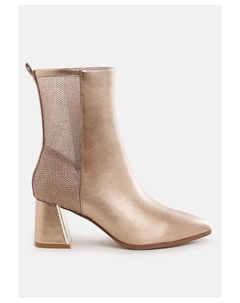 Женские остроконечные ботинки до щиколотки Mimosa с сетчатыми деталями, золото London rag