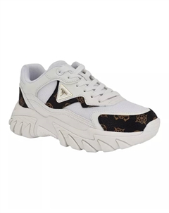 Женские модные кроссовки Nowah Triangle с шнуровкой и массивной подошвой, белый Guess