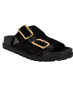 Женские сандалии Fasten с двойной пряжкой и стелькой, черный Guess