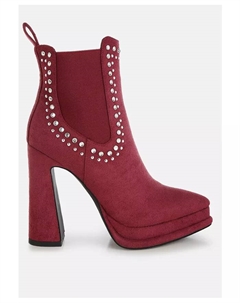 Dalton с декоративными шпильками высокие ботинки для женщин, красный London rag