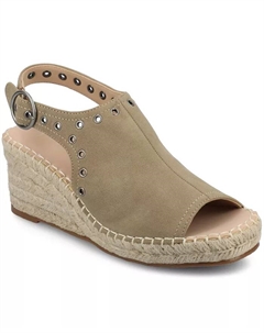 Женские босоножки-эспадрильи Crisie на танкетке с открытым мыском, загар/бежевый Journee collection