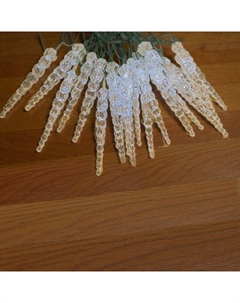 Гирлянда Сосульки 3м 20LED теплый белый свет Maxijoy