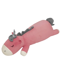 Подушка декоративная валик Единорог вышивка 64х21см розовая, арт.ПД-единорог Нет марки