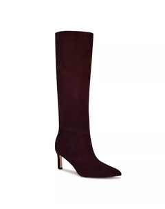 Женские высокие сапоги Lorthey на шпильке, стандартная и широкая голенище, бордовый Nine west