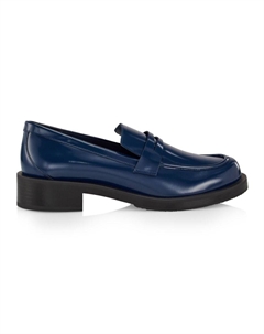 Туфли Palmer 40 мм из матовой кожи с наборным каблуком, индиго Stuart weitzman