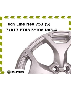 Колесный диск Tech Line Tech-line Neo 753 (S) 7xR17 ET48 5*108 D63.4 Tech line
