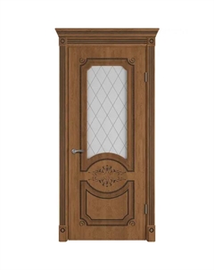 Дверь межкомнатная остекленная с замком и петлями в комплекте Милана 60x200 см ламинация ПВХ цвет дуб аурум Vfd