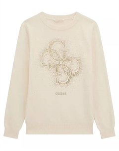 Свитер с длинными рукавами для больших девочек, бежевый Guess