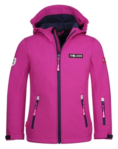 Куртка софтшелл Oslofjord, фуксия Trollkids
