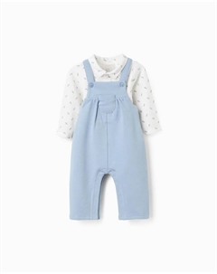 Комплект для мальчика с кнопками и узором, светло-голубой Zippy