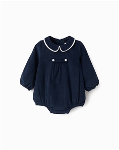 Комбинезон для девочки из вельвета, 100% хлопок, темно-синий Zippy