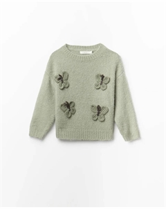 Свитер с бабочками, светло-зеленый Сфера