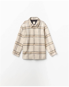 Рубашка с подкладкой из искусственной овчины, кремовый Сфера