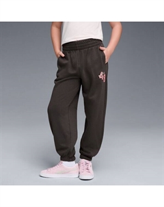 Флисовые спортивные брюки с высокой талией для больших детей Class Pack, серый Puma