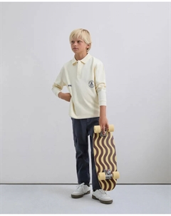 Детская рубашка поло прямого кроя с логотипом и длинными рукавами, белый Scalpers