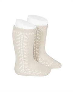 Высокие ажурные носки, коричневый Condor