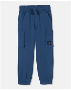 Флисовые брюки-карго для мальчика с боковыми заплатками, синий Kids el corte inglés