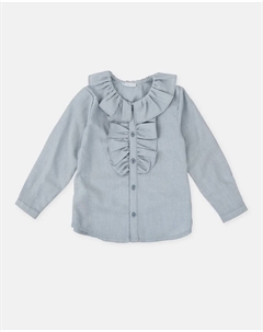 Детская блузка с оборками из фарфора, светло-голубой Tutto piccolo